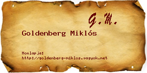 Goldenberg Miklós névjegykártya