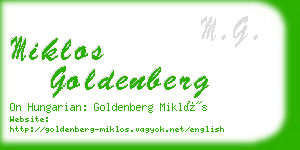 miklos goldenberg business card